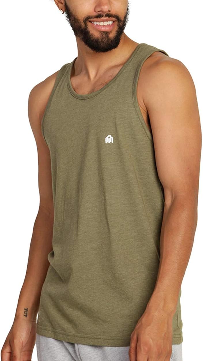 INTO THE AM Men's Premium Basic Tank Tops Ultra-Soft Modern Fit Sleeveless Tank at  Men’s Clothing store