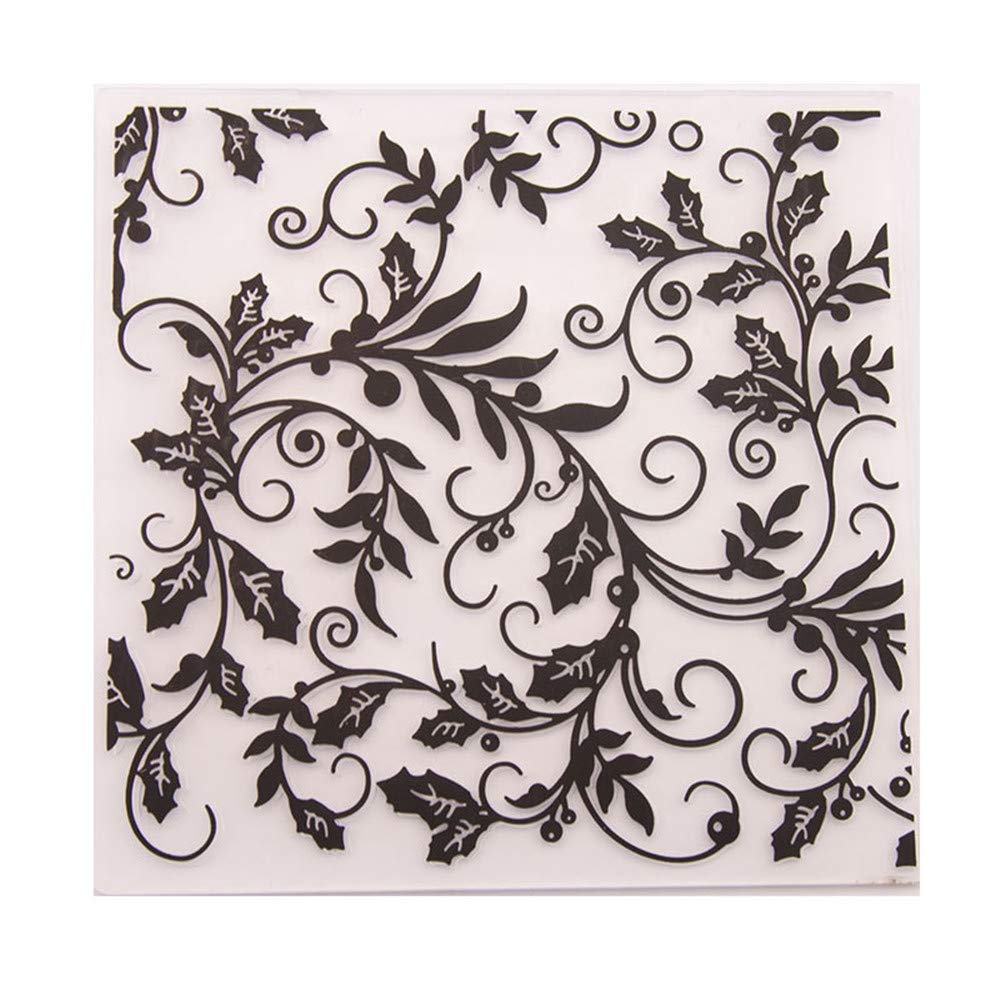 arriettycraft Swirls Leaves Background Plastic Embossing Folder for Scrapbook DIY Album Card Tool Plastic Template Folders