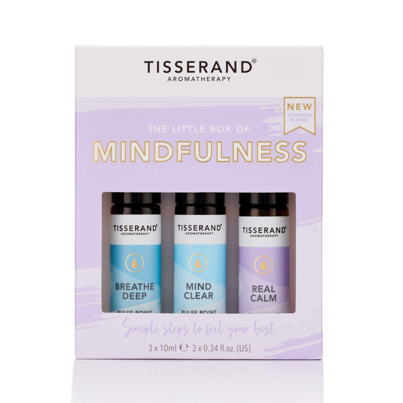 Tisserand - The Little Box of Mindfulness - Breathe Deep, Mind Clear, Real Calm - 100% Natural Pure Essential Oils - 3x10m