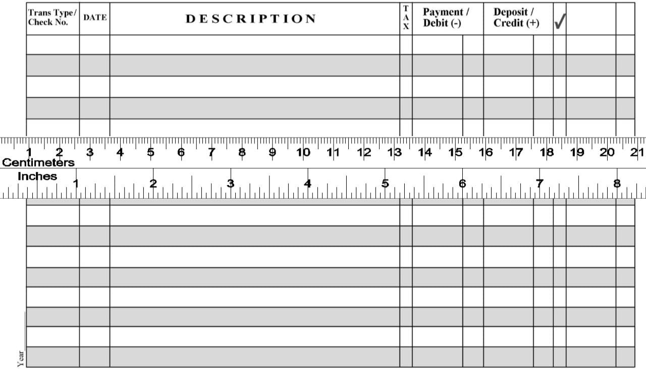 The Superior Check and Debit Card Register - Simple Account Tracker - W I D E Edition- Blue : Checkbook Registers : Office Products