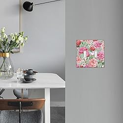 Moslion Pink Peony Flowers 2-Gang Switch Covers