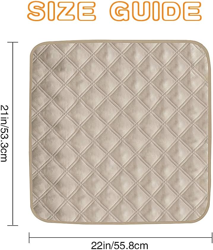 2 Pcs Incontinence Bed Pad, Reusable Underpad Seat Sofa Absorbent Pads Protection - for Elderly, Adult, Children, or Pet Training (Beige): Health & Personal Care