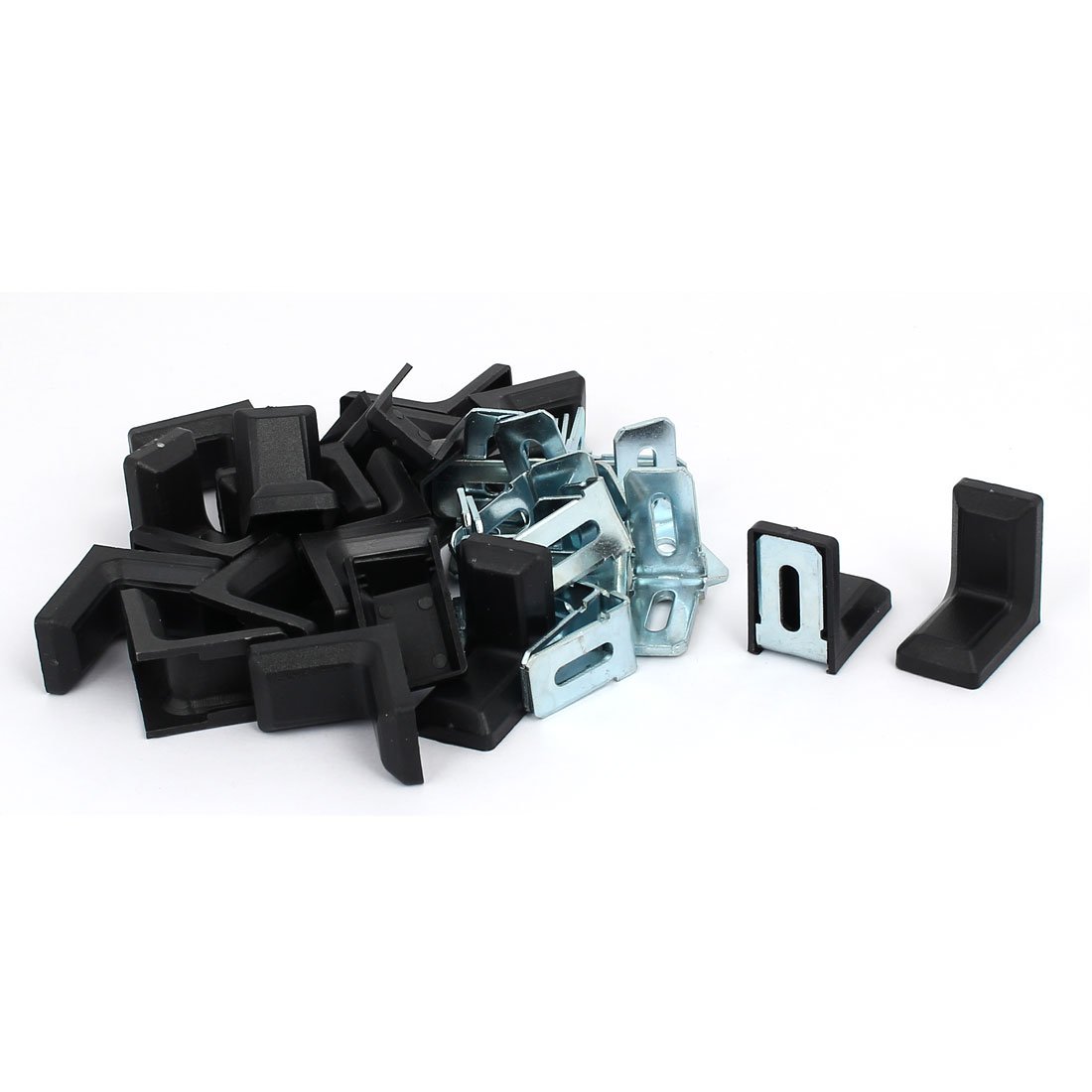 Sourcingmap 28mmx17.5mmx28mm Plastic L Shape Cover Right Angle Corner Brace Black 20pcs