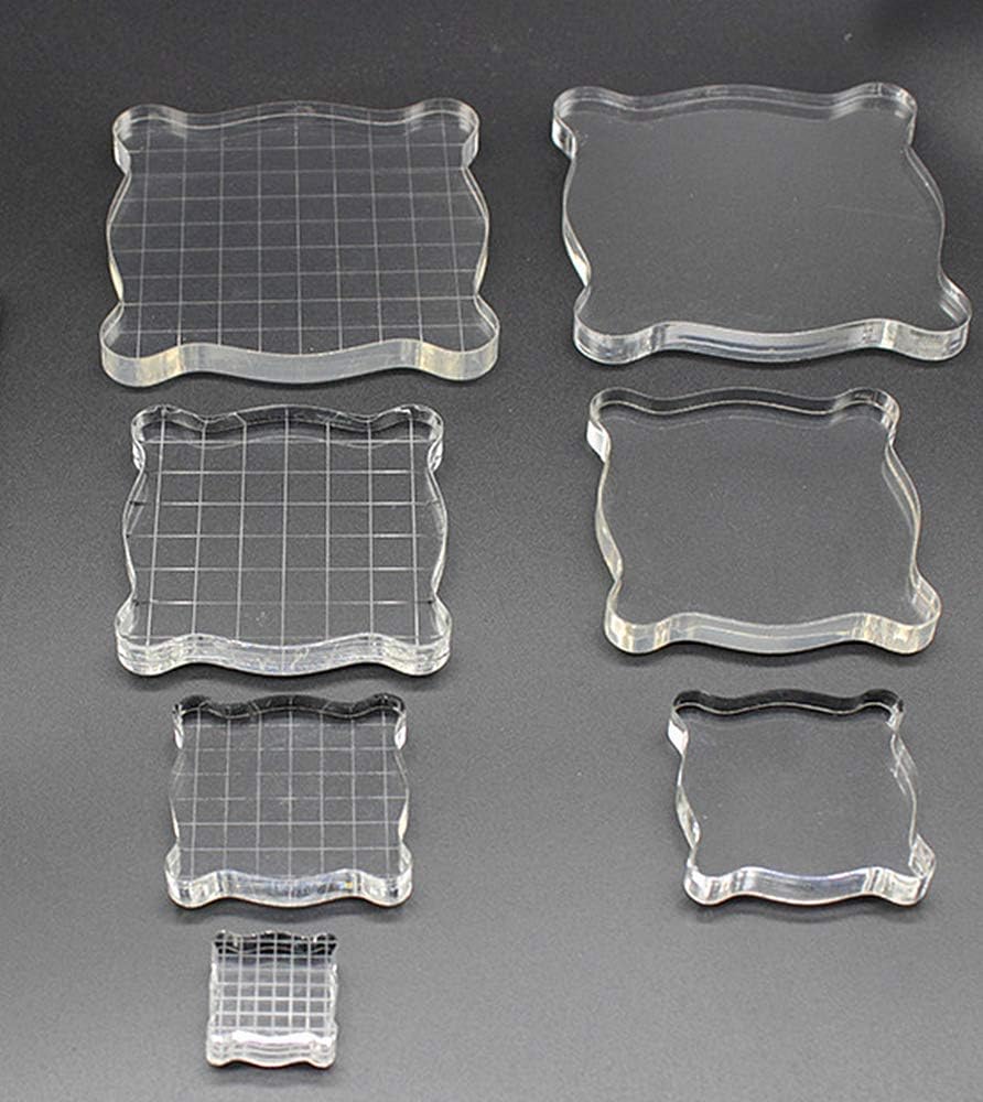 Acrylic Stamp Block Clear Stamping Blocks Set with Grid Lines Essential