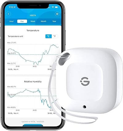GoveeLife 262ft Bluetooth Thermometer Hygrometer Smart Temp Humidity Meter