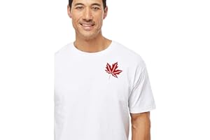 Mens Canada Maple Leaf T-Shirt, Custom Handmade Canada Day Shirt for Men L2 (4XL, White)