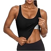 Tank Top with Built in Bra for Women Summer Basic Padded Yoga Shirts Shelf Bras Fitted Camisole Casual Undershirt
