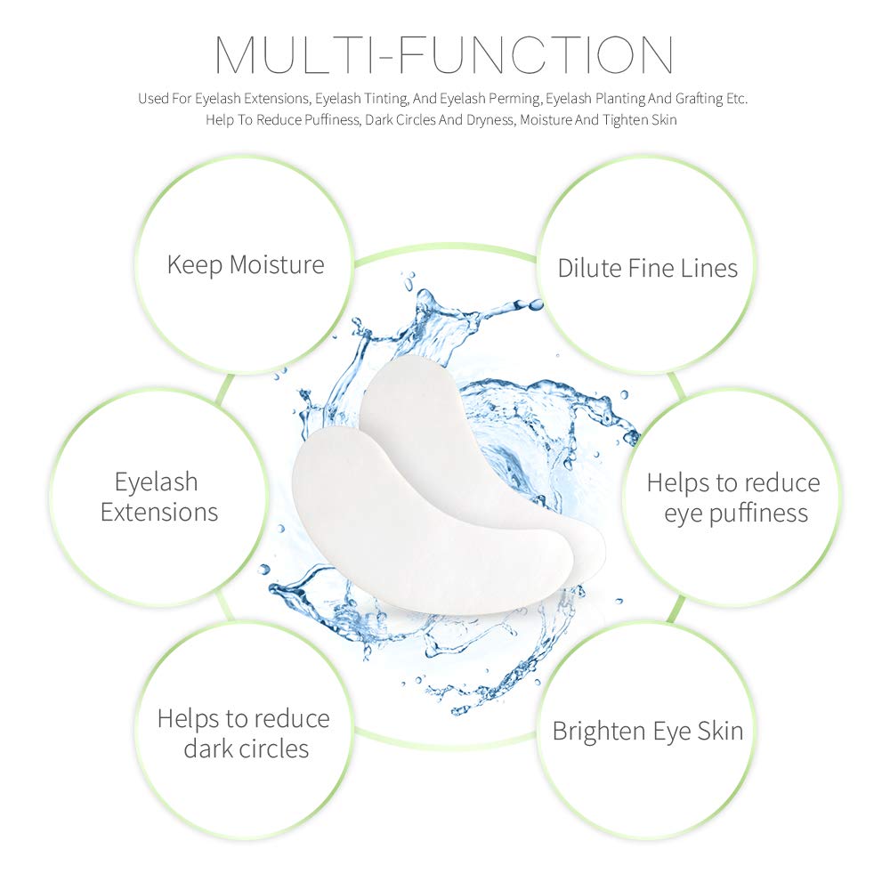 110 Pairs Eyelash Extension Gel Pads, Teenitor Lint Free Lash Under Eye Patches- Green: Beauty