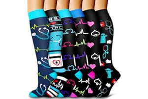 BLUEMAPLE 6 Pack Copper Compression Socks for Women and Men Circulation-Best Support for Medical, Running,Nursing,Athletic