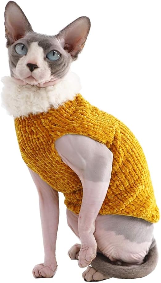 Sphynx Cat Clothes Winter Warm Faux Fur 