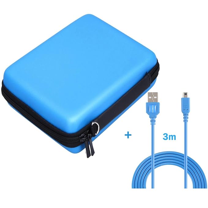 EXLENE® Nintendo 2DS Harte Eva Tragetasche Abdeckung Tasche + 3M USB-Ladekabel für Nintendo 2ds, Schutzhülle Lagerbeutel mit 