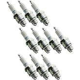NGK 4551 Pack of 10 Spark Plugs (BR9HS-10) | Replaces 09482-00467 94701-00309 94702-00309 94709-00309 6055 W27FSRU10 828M 883M QL78C QL77JC4. 20k-30k mileage rated.