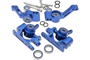CODA RACING Alloy RC Caster Block&Steering Blocks&Rear Stub Axle Carriers for Traxxas 1/10 4X4 Slash, Stampede, Rustler 4WD -Replaces Part 6837 6832 1952