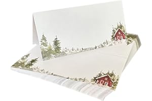 Desert Mercantile Winter Wonderland Place Cards - 25 pack – Tented Table Cards for Holiday Table Decor, Winter Weddings, Holi