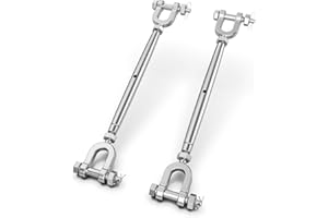 hannger Turnbuckle, 2 Pack 1/4" (M6) 304 Stainless Steel Turnbuckles for Cables Wire, Closed Body Design, 1600 lbs Working Load Limit - Heavy Duty Wire Tensioner for Shade Sail Hardware, Clothesline