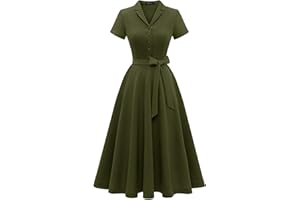Wedtrend Women's Vintage Tea Dress, Short Sleeve Cocktail Party Dress Work Church Casual Dress