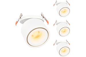 CSACCT LIGHT 4 Inch Dimmable LED Ceiling Spotlight, 360° Adjustable Deep Anti Glare Accent Lighting, 10W 810LM CRI 90 2700K 3