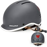 Exclusky Bike Helmet for Adults,Adjustable Cycling Helmet for Men &amp; Women Safety Certified Bicycle Helmet for Commuting, Road Biking, Skating with USB Rechargeable Rear Light