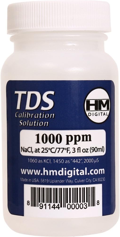 HM Digital 1000 ppm TDS Calibration Solution, 3 oz (90 ml)