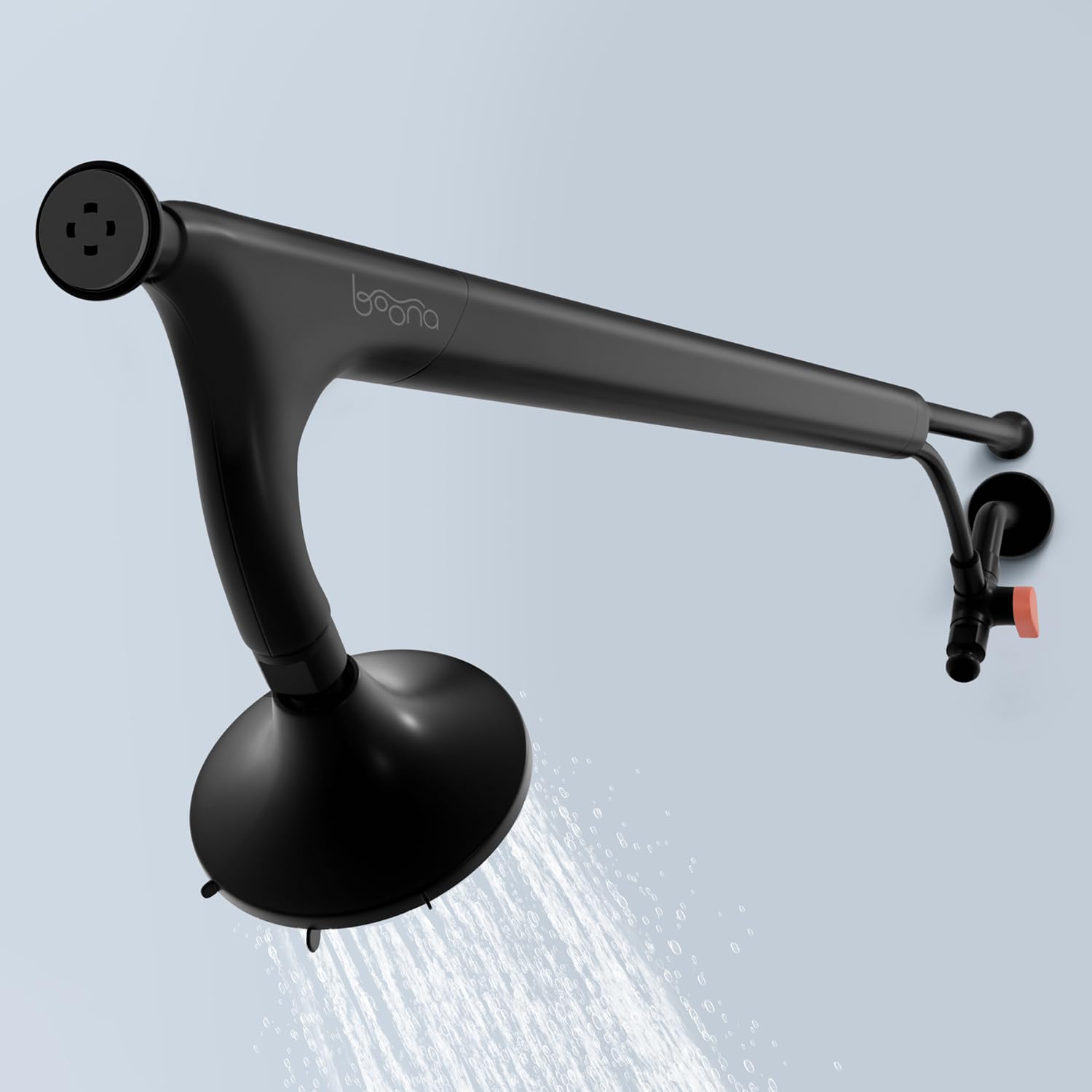 BOONA - The Original Tandem Shower | As Seen On Shark Tank | Double Shower Head for Couples, High Pressure Dual Shower Heads (One Showerhead, Midnight Black) Image