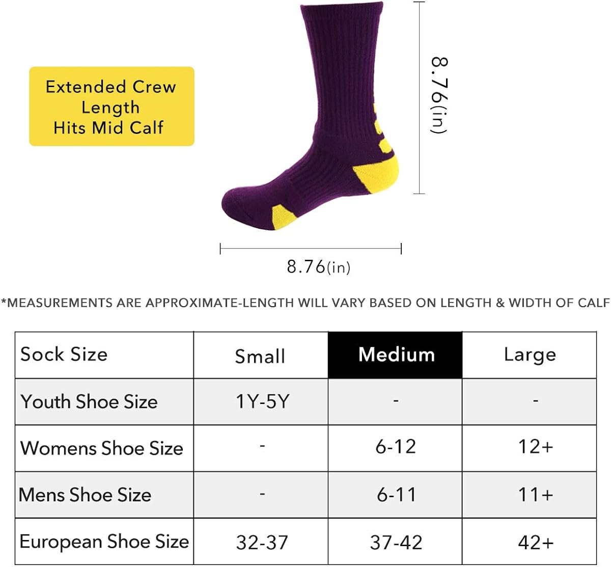 Boys Sock Basketball Soccer Hiking Ski Athletic Outdoor Sports Thick Calf High Crew Socks Multipack: Clothing