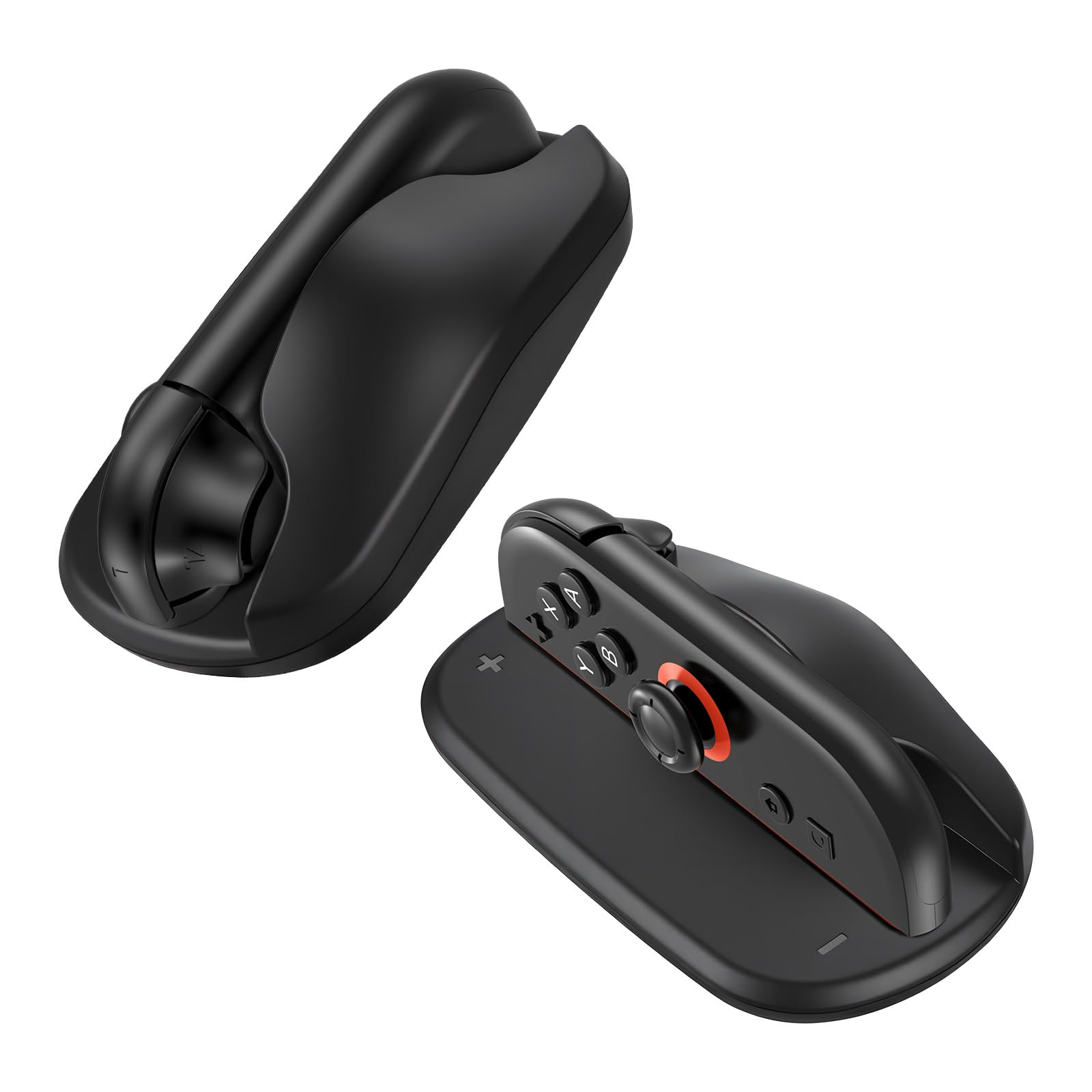Controller Grips for Nintendo Switch 2 by MMOBIEL – 2-Pack Ergonomic Non-Slip Handles for Joy-Con Controllers - Enhanced Comfort, Grip & Precision Control for Gaming – Easy to Attach - Black (Black, Controller Mouse)