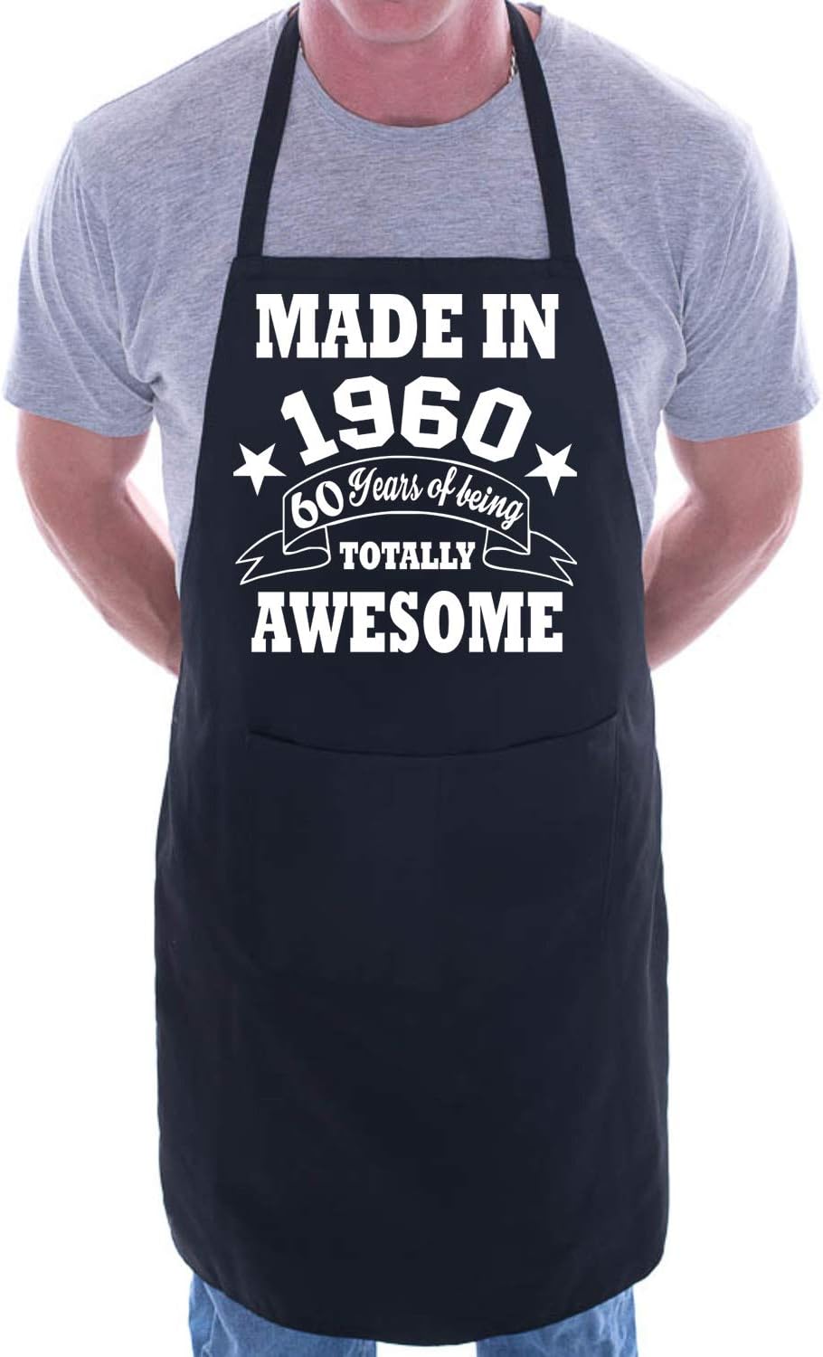Print4U 60th Birthday Made In 1966 BBQ Cooking Funny Novelty Apron Black