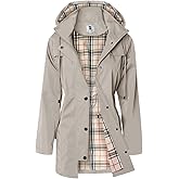 SaphiRose Women's Long Hooded Rain Jacket Outdoor Raincoat Windbreaker