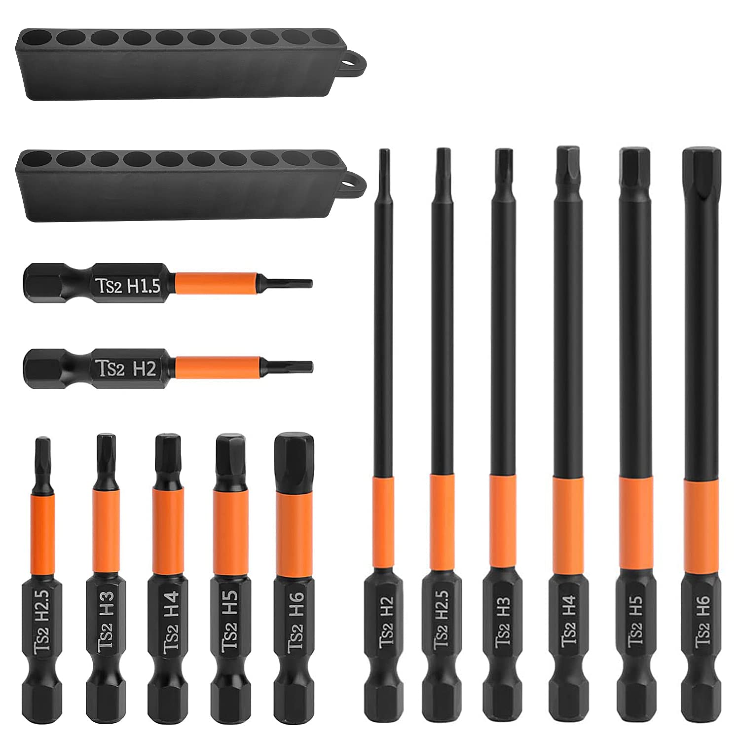 13 Pcs Hex Screwdriver Bit Set, Precision Long Screwdriver, Magnetic Screwdriver Bit with Distributor Box, Screwdriver Bits for Drill/Driver (13)