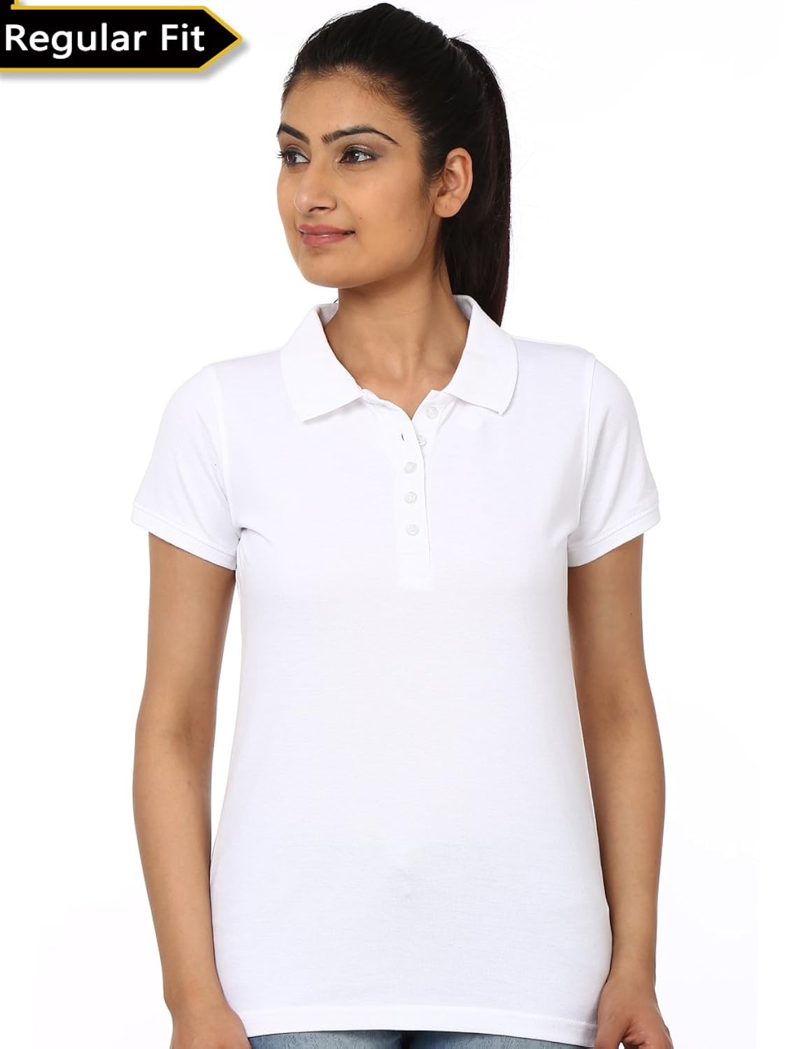 women's polo collar tshirt-240 (white colour)