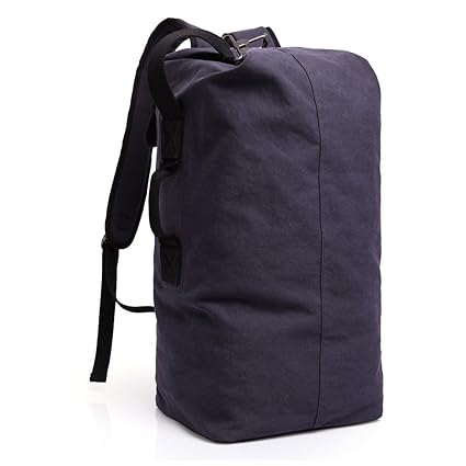 MUFUBU Presents Multifunctional Hiking Canvas Travel Luggage Backpack with Large Capacity Design by Kaka - Blue
