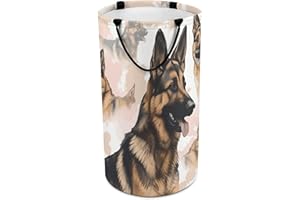 Large Laundry Hamper German Shepherd Dog Lovers Laundry Basket with Handles Freestanding Waterproof Clothes Hamper for Laundr