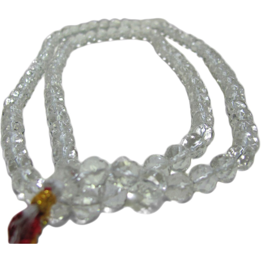 Photo 1 of 108 Sphatik Crystal Tibetan Buddhist Japa Mala Prayer Meditation Bead Necklace /w Gift Pouch