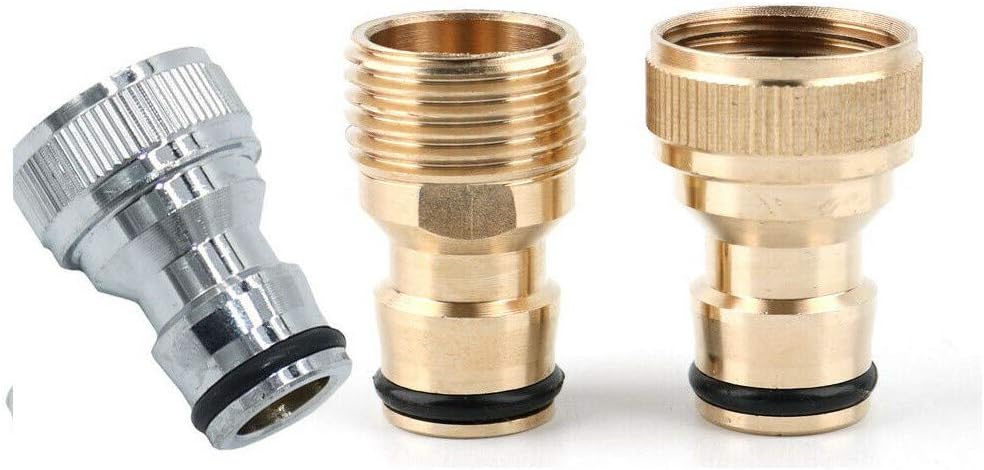 SUPERTOOL Metal Hose Adapter Kitchen Tap Adapter Garden Tap Connector Fittings Golden Female 1/2" for Hose Pipe Copper Tube(1Pcs)