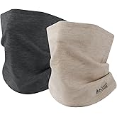 ISQ 2 Pack Winter Neck Warmer Gaiter Plush Windproof Ski Mask Scarf for Men&Women
