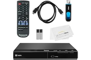 Panasonic DVD Player DVD-S700 + Remote Control + High Speed 6 Foot 4K HDMI Cable + Ultra USB Flash Drive 64GB and Quality Photo Microfiber Cloth