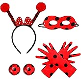 Ladybug Antenna Bopper Headband Ladybug Wings and Masks Costume Set for Kids Halloween Dress Up