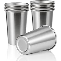 SMLIXE 12 Pack 16oz Stainless Steel Pint Cup,Healthy Unbreakable and Stackable,Metal Drinking Glasses