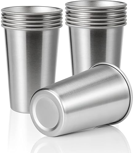 Tosnail 8 Pack 8 Oz Stainless Steel Cups, Small Metal Cups, Unbreakable - View #3