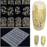 ShungHo 3D Metal Flowers Nails Art Decorations Nail Stickers