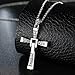 Naivo Cross Necklace 18K White Gold Plated Made with Austrian Crystal Toretto's Cross Chain Necklace Fast and Furious Inspired Religious Cross