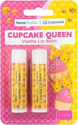 Face Facts Joy Pixels Cupcake Queen Lip Balm Vanilla Scented Vegan 2 Pack