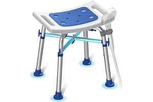 Loyoda FSA/HSA Eligible Heavy Duty Shower Chair for Inside Shower, 500lb Weight Capacity, Height-Adjustable Shower Bench with Padded Seat, Shower Stool Suitable for Elderly and Disabled