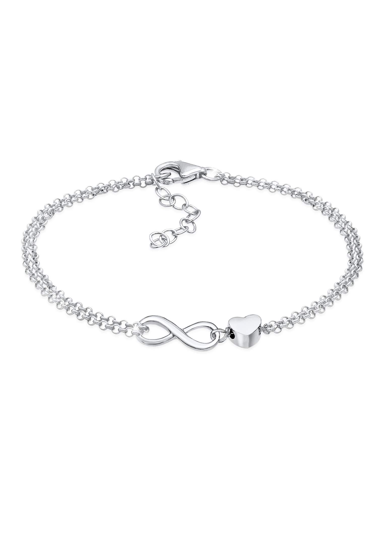 Elli Bracelet Women Heart Infinity Pendant Filigree in 925 Sterling Silver