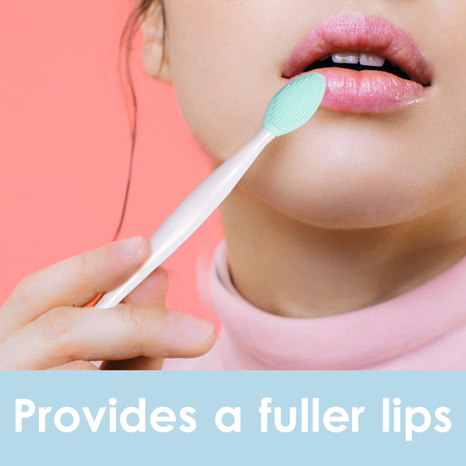 6 PCS Silicone Exfoliating Lip Brush, Tiction Double-Sided Soft Silicone Lip Scrub Brush Cleaning Lip Brush Tool for Plump Smoother and Fuller Lip: Beauty