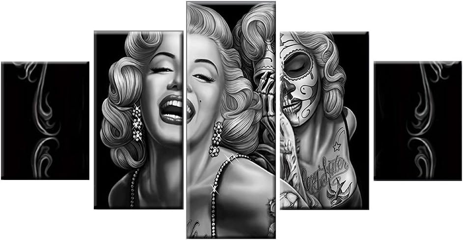 AGCary 5 Piece Unframed HD Marilyn Monroe Poster Artwork Print Canvas Painting Wall Decor for Living Room, Bedroom, Hotel, Dining Room,Bar(Marilyn Monroe, 8x12 x 2pcs,8x16 x 2pcs,8x20 x 1pcs)