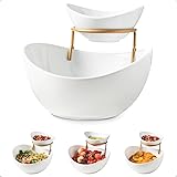 YHOSSEUN Chip and Dip Serving Set 2 Tiered Oval Dip