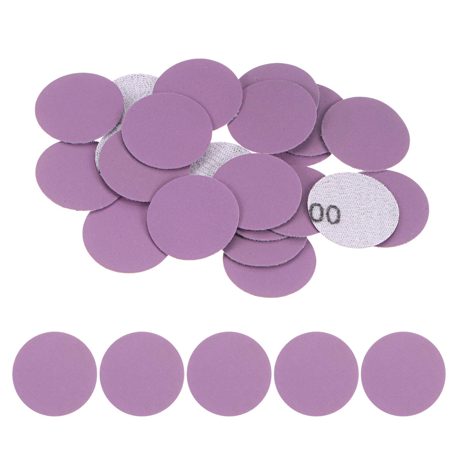 Kozelo 25pcs Premium Sanding Discs Hook and Loop - [1 Inch x 600 Grits] Purple Sandpapers Mini Size for Jewelry Wood Metal Polishing