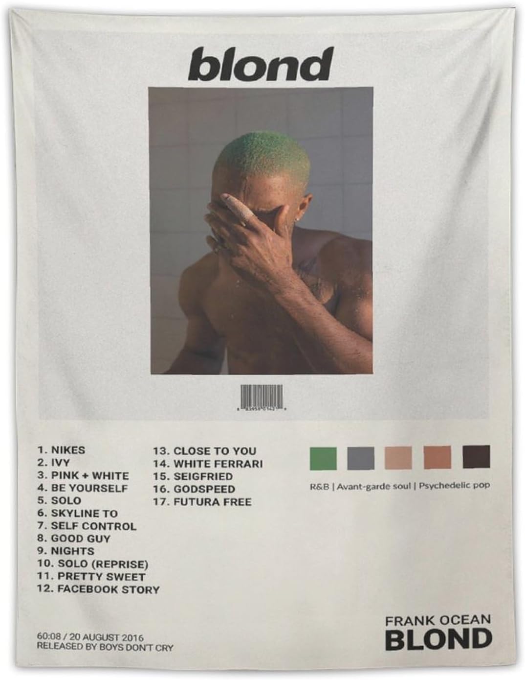 Tapestries - BLOND Album Cover Tapestry Polyester Wall Art Tapestry Decorative Bedroom Modern Home Wall Hanging Tapestry Wall Decoration 30 X40 Inches