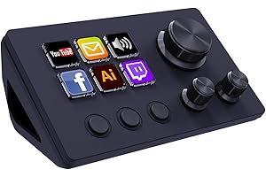 TreasLin Stream Controller Deck with12 Customizable Macro Keys to Trigger Actions in OBS Twitch YouTube for Content Creators Stream Dock Compatible with PC & Mac N3 Black Macro Keypad